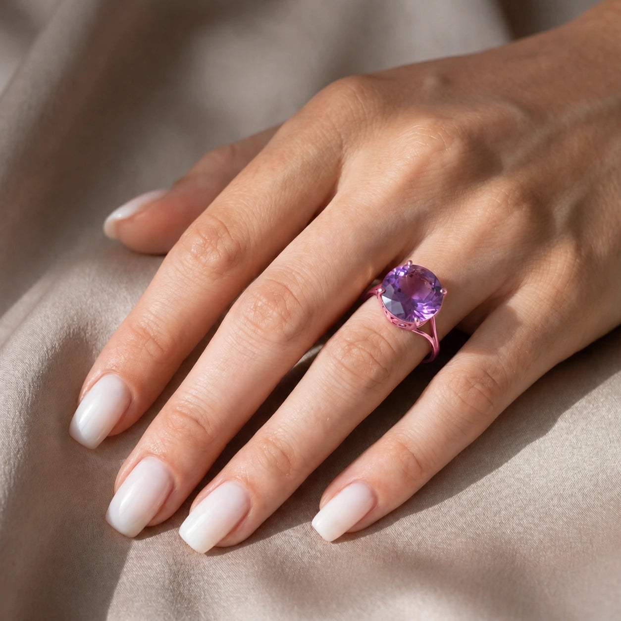 Rose Gold Reverie Ring Amethyst 10K — Stella