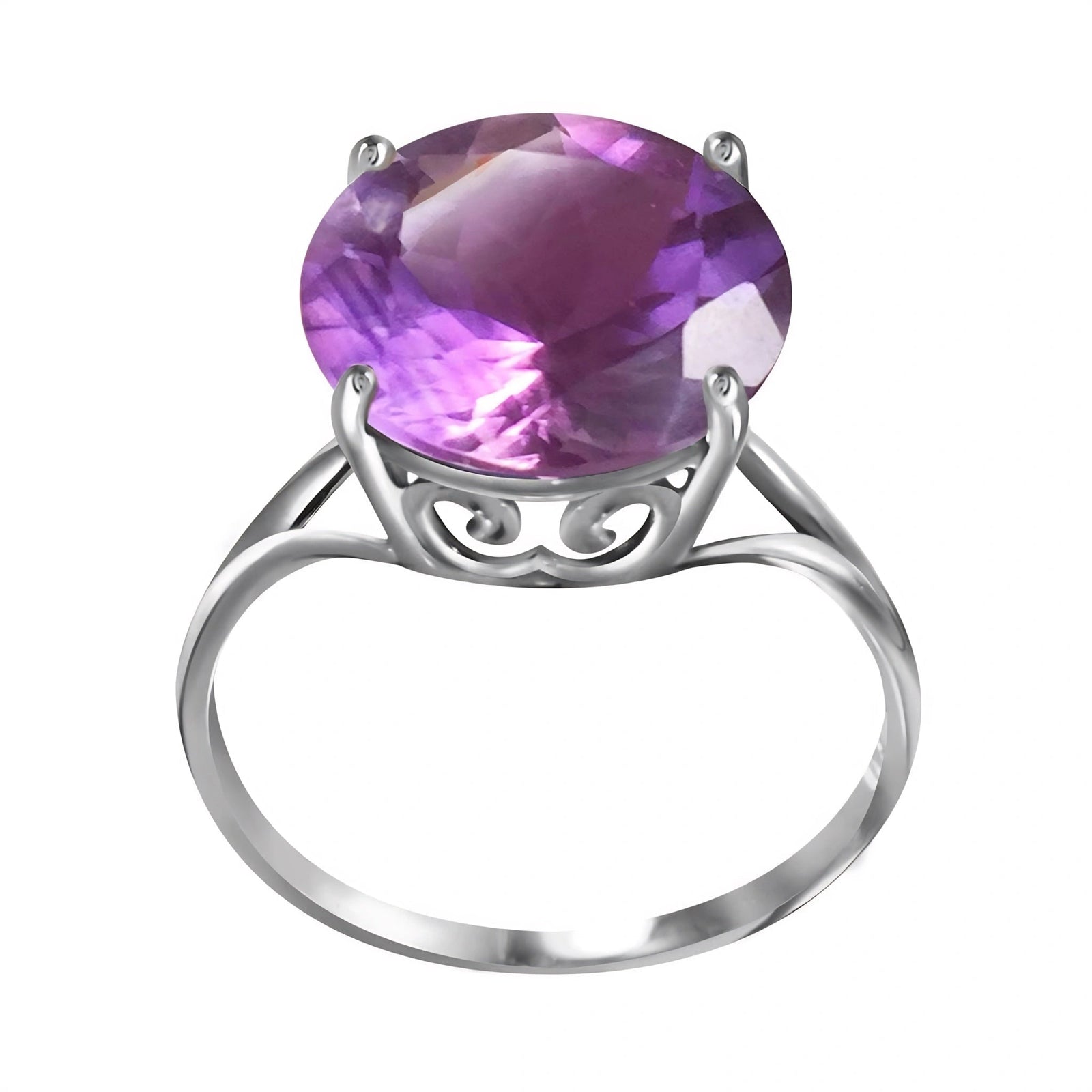 White Gold Reverie Ring Amethyst 10K — Stella