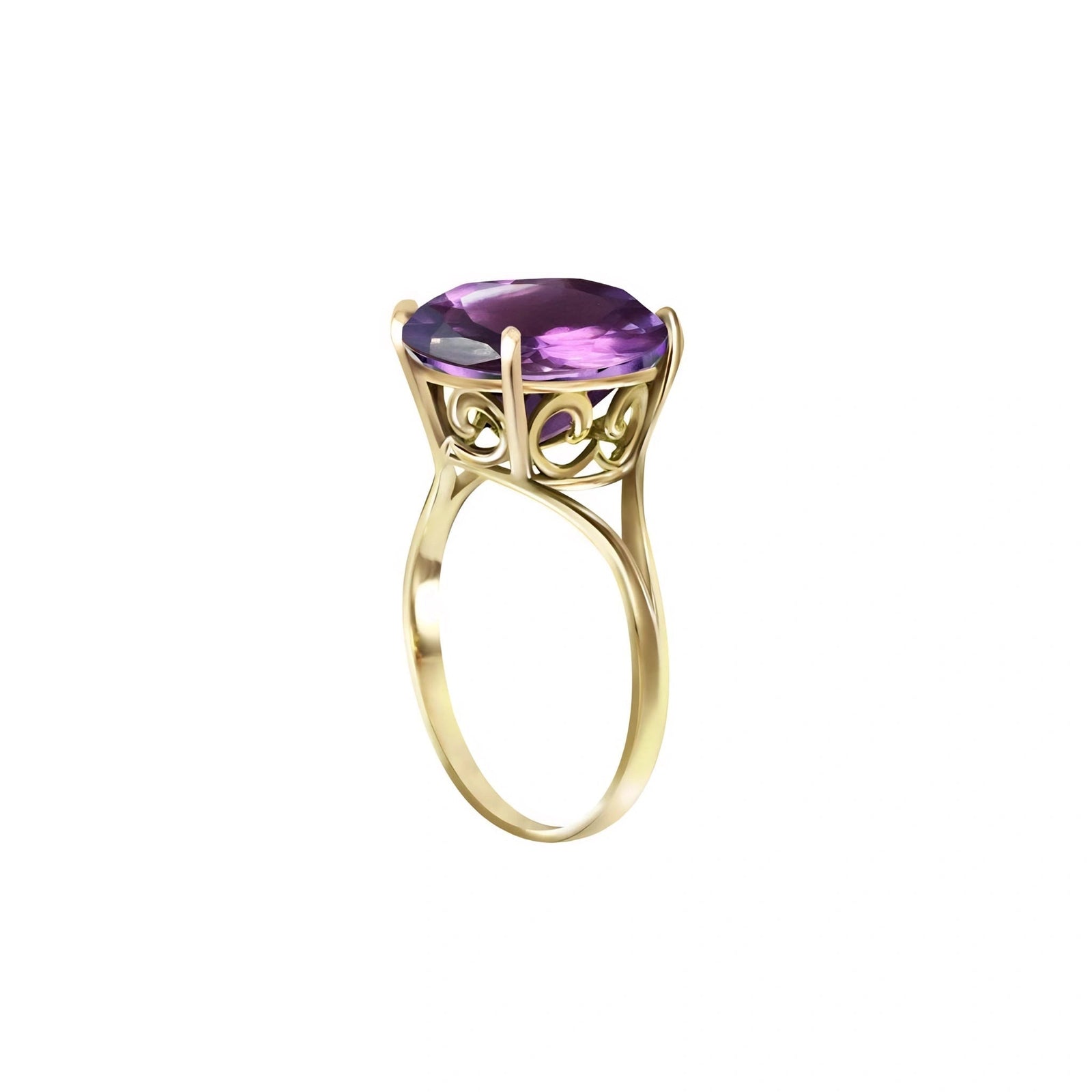 Yellow Gold Reverie Ring Amethyst 10K — Stella