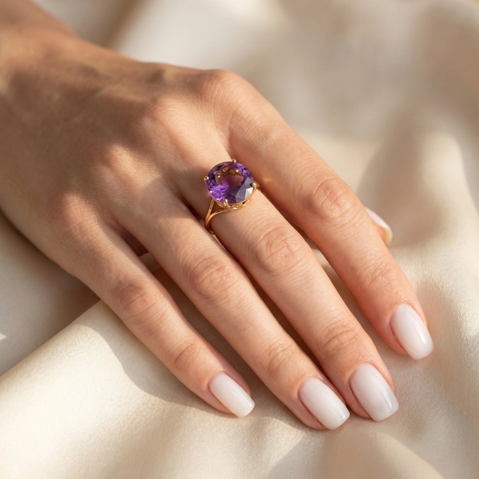 Yellow Gold Reverie Ring Amethyst 10K — Stella