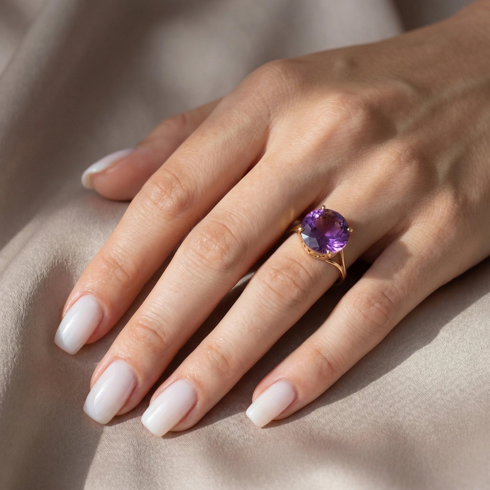 Yellow Gold Reverie Ring Amethyst 10K — Stella