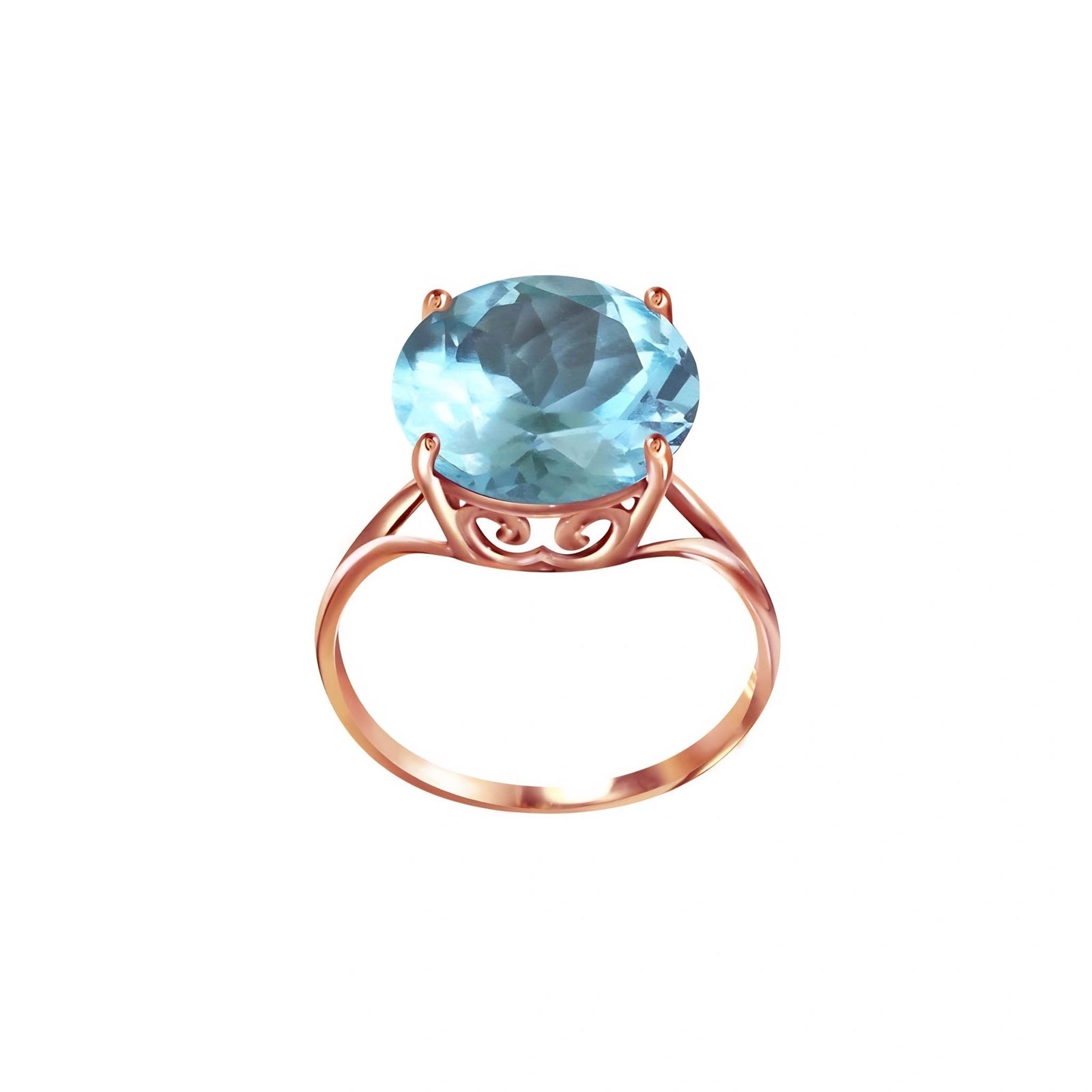 Rose Gold Reverie Ring Blue Topaz 10K — Stella