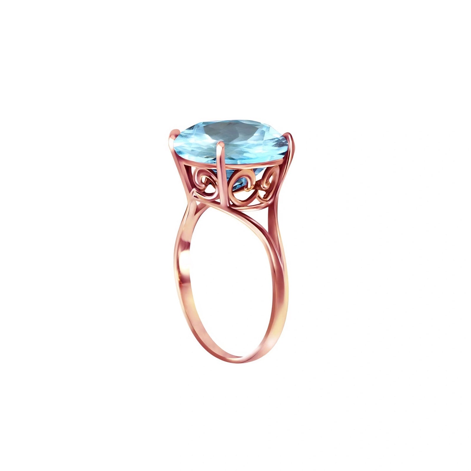 Rose Gold Reverie Ring Blue Topaz 10K — Stella