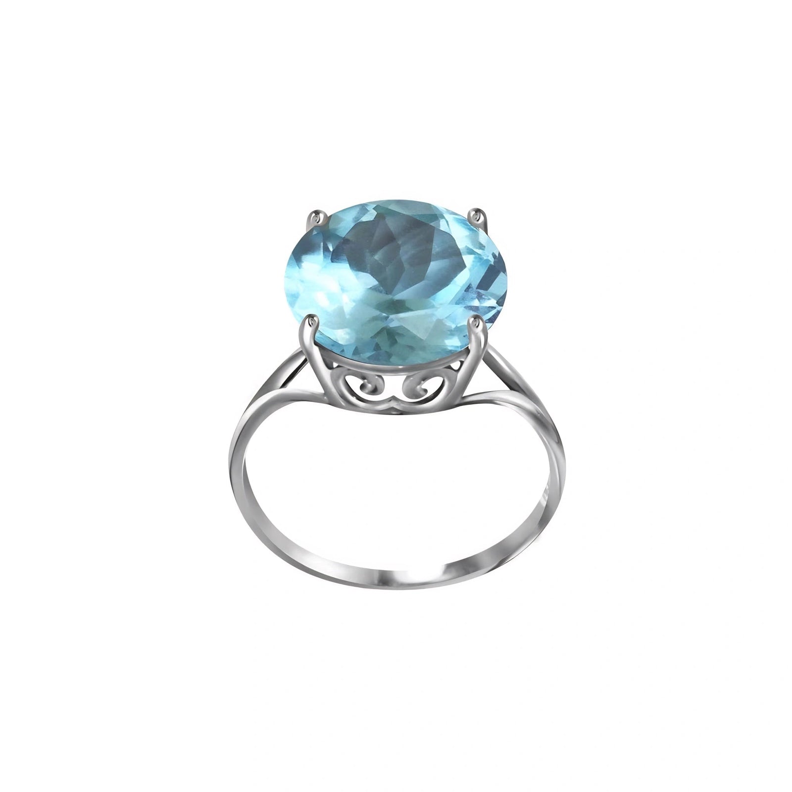 White Gold Reverie Ring Blue Topaz 10K — Stella
