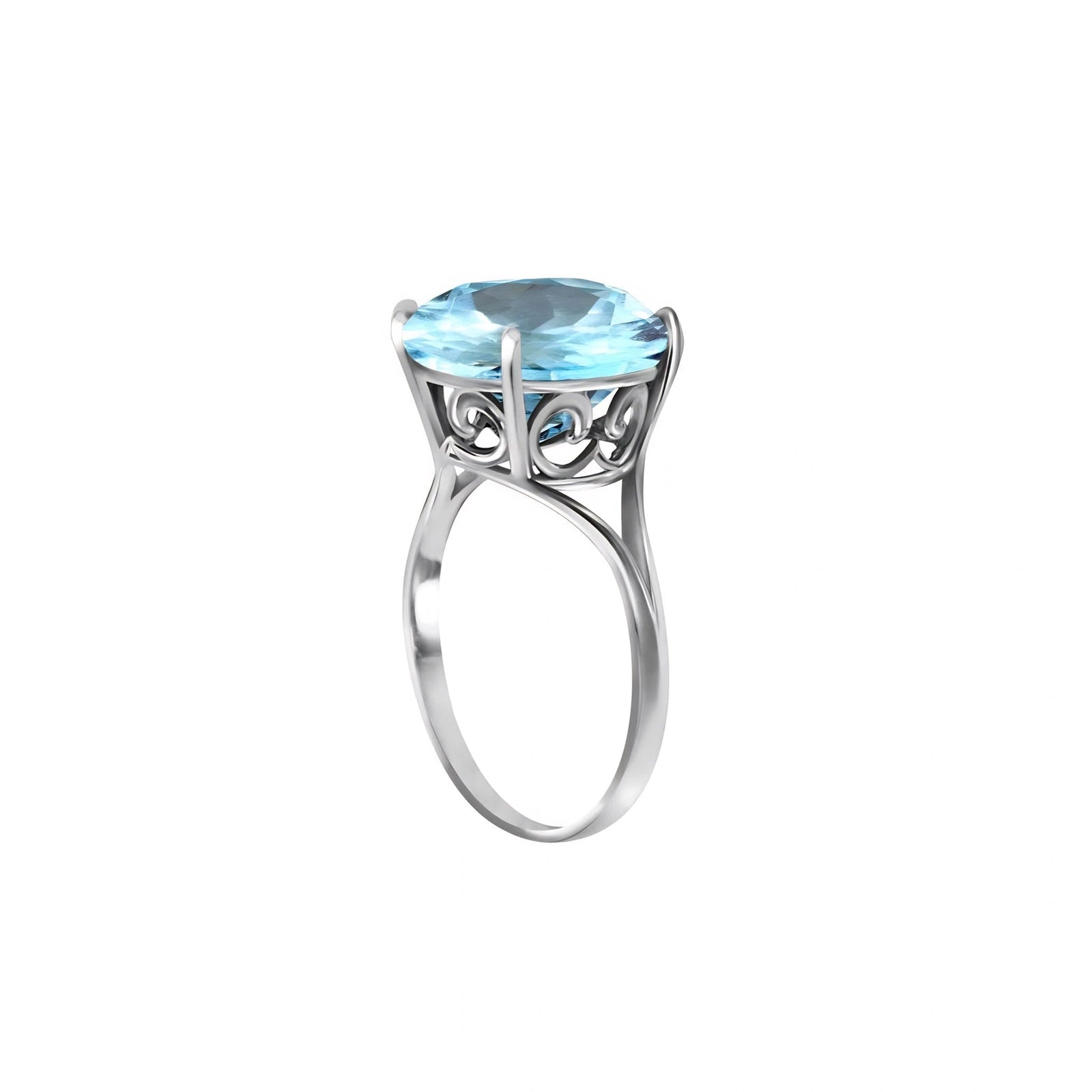 White Gold Reverie Ring Blue Topaz 10K — Stella