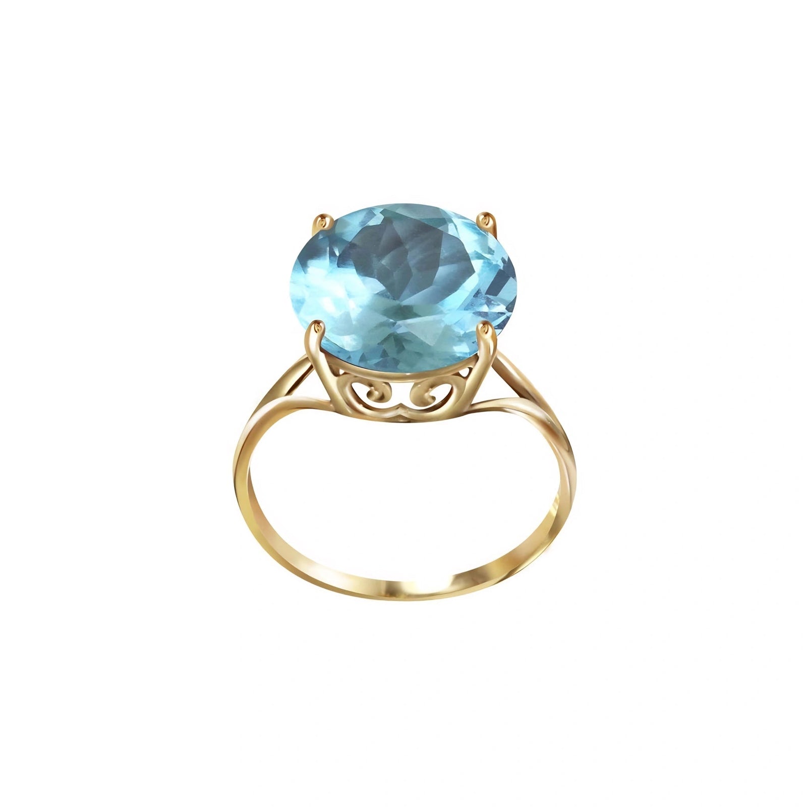 Yellow Gold Reverie Ring Blue Topaz 10K — Stella
