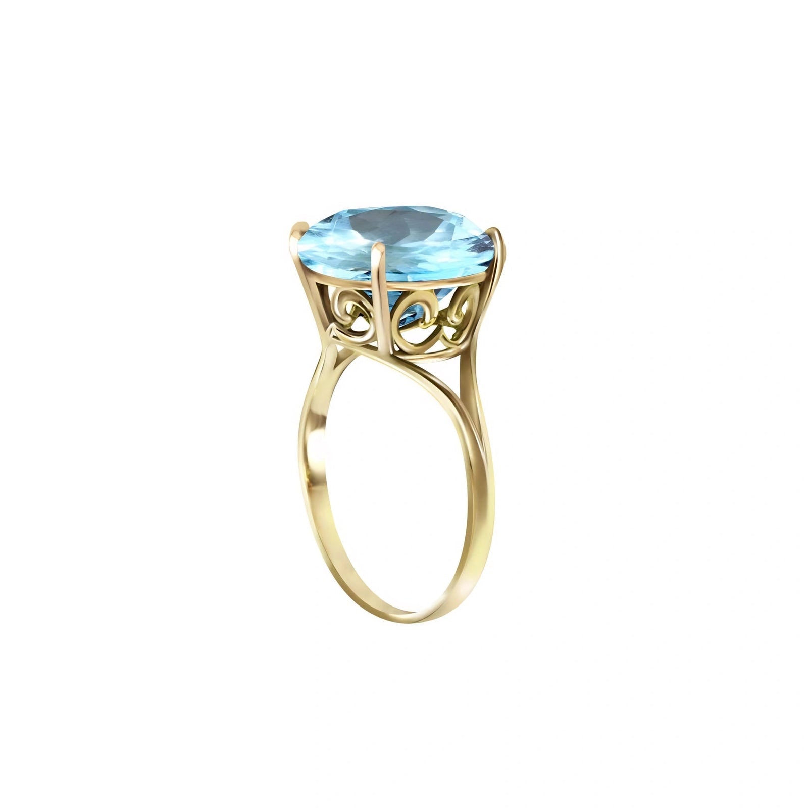 Yellow Gold Reverie Ring Blue Topaz 10K — Stella