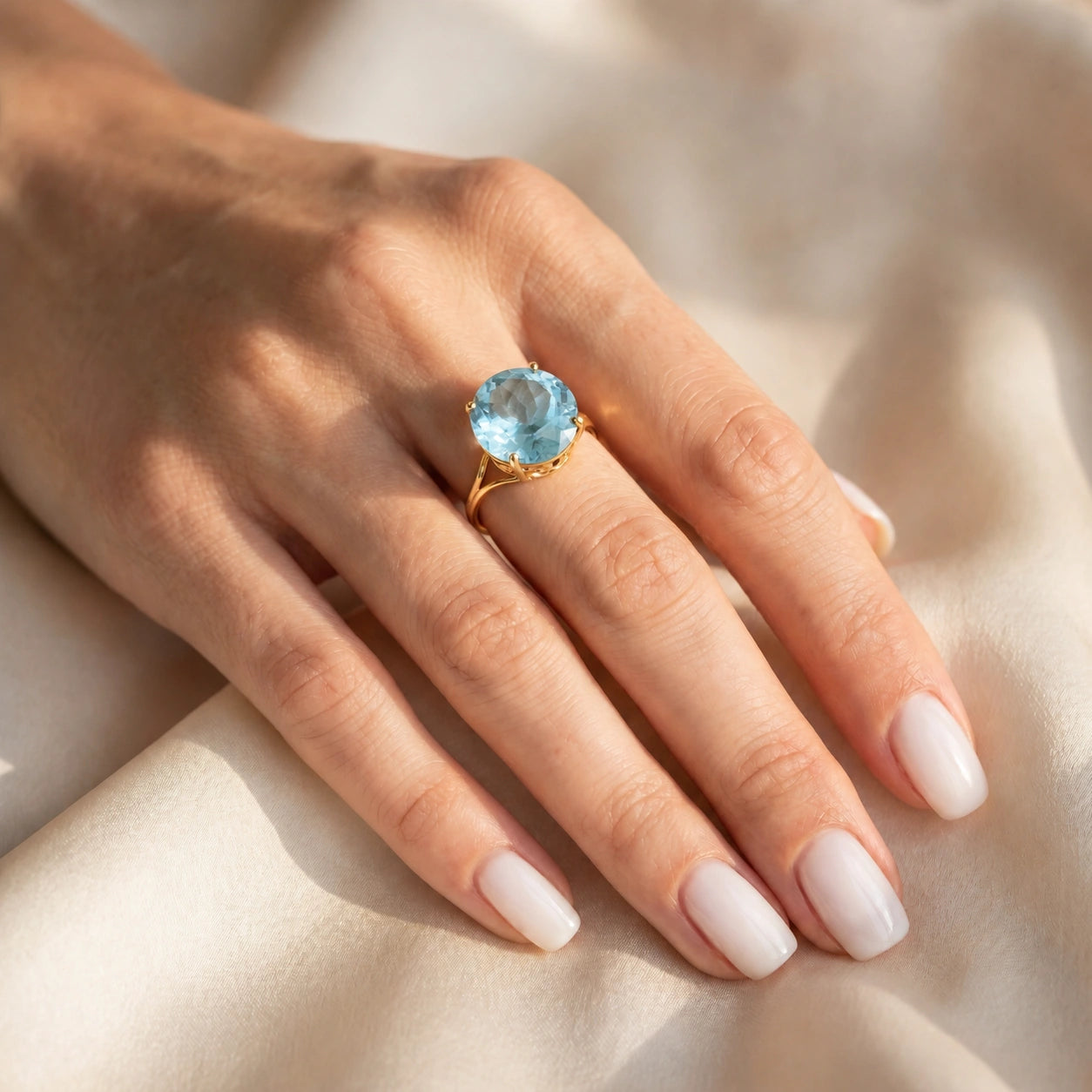 Yellow Gold Reverie Ring Blue Topaz 10K — Stella