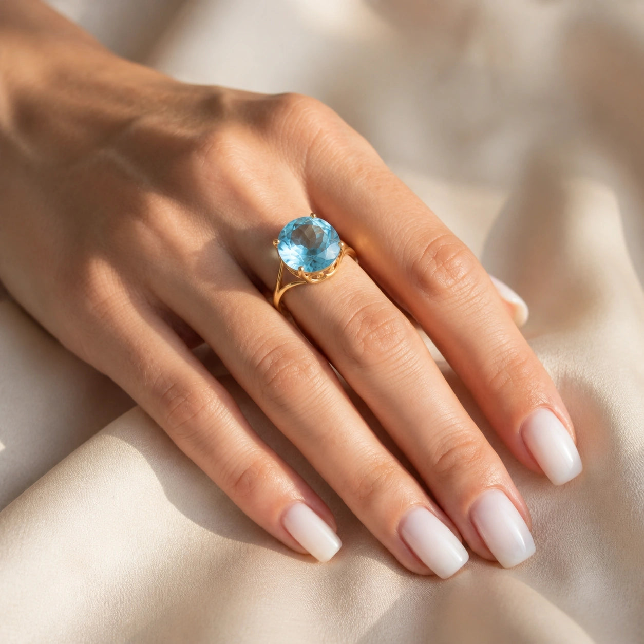 Yellow Gold Reverie Ring Blue Topaz 10K — Stella