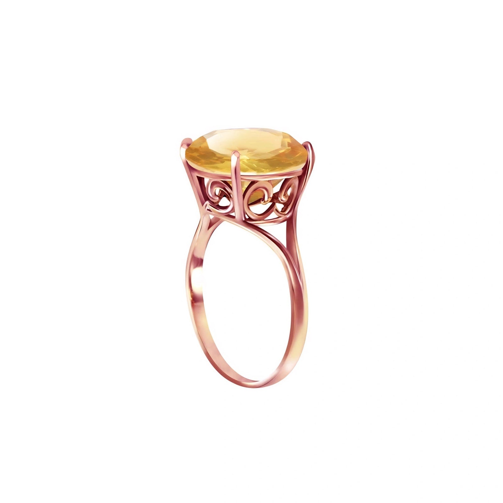 Rose Gold Reverie Ring Citrine 10K — Stella