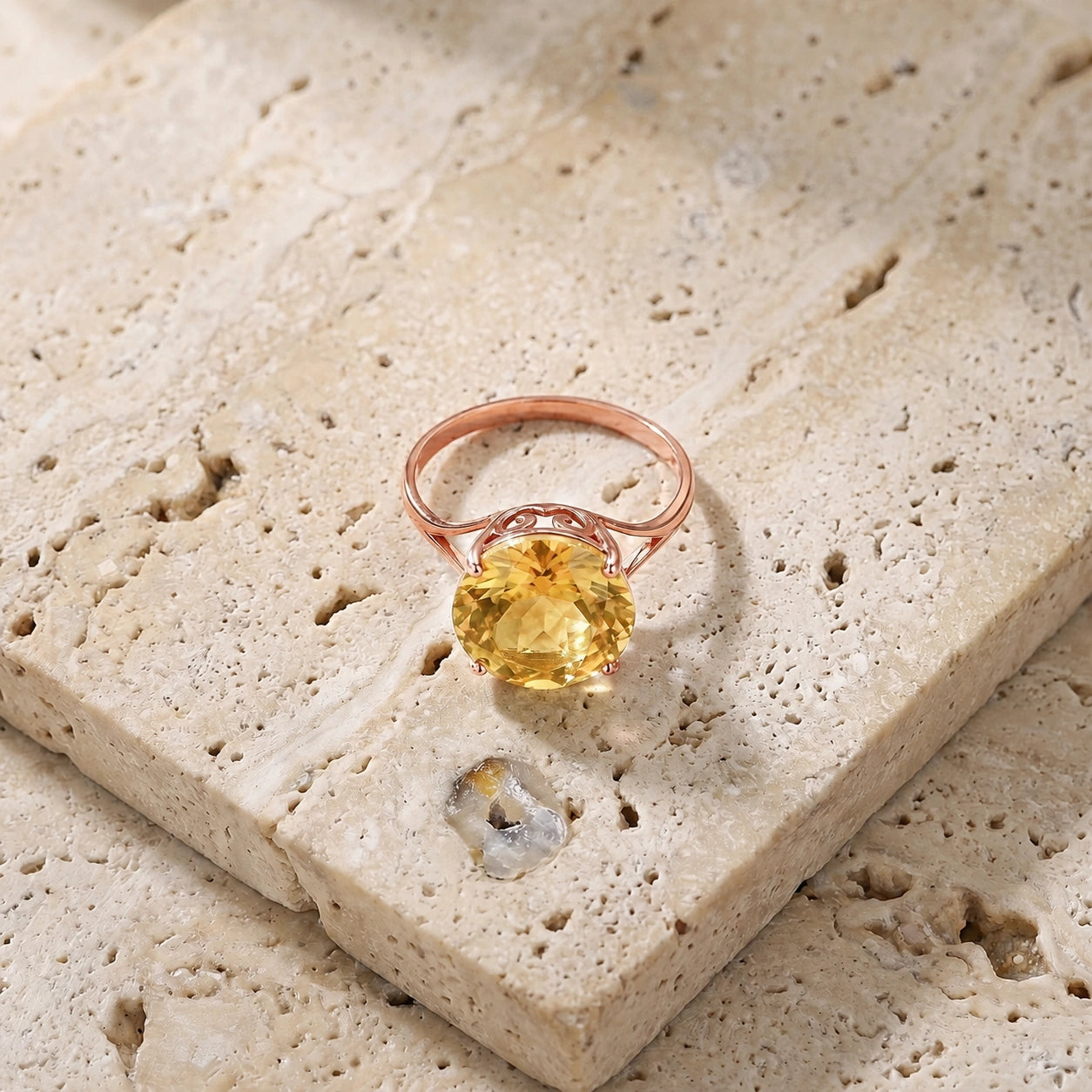 Rose Gold Reverie Ring Citrine 10K — Stella