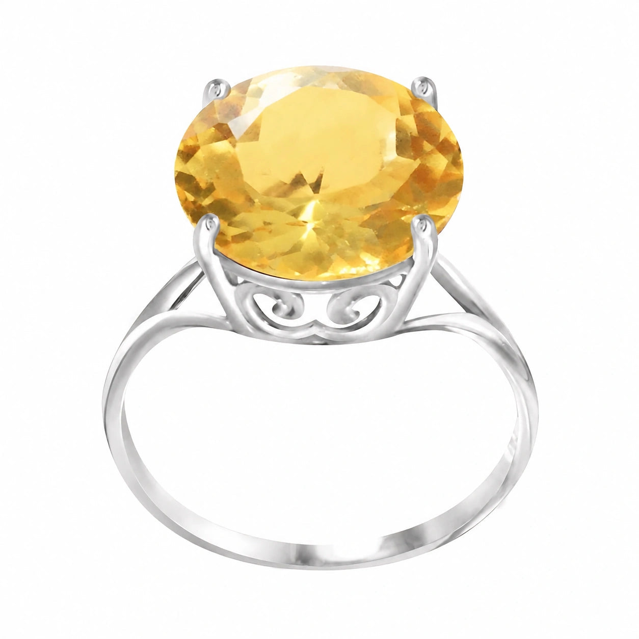 White Gold Reverie Ring Citrine 10K — Stella