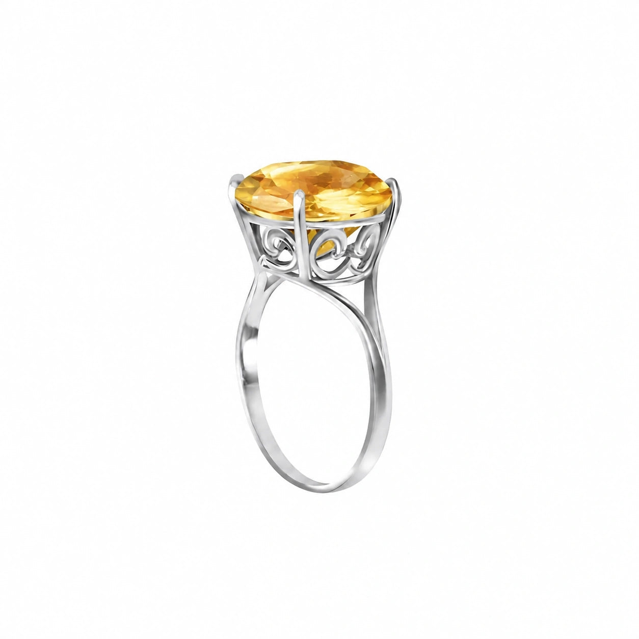 White Gold Reverie Ring Citrine 10K — Stella