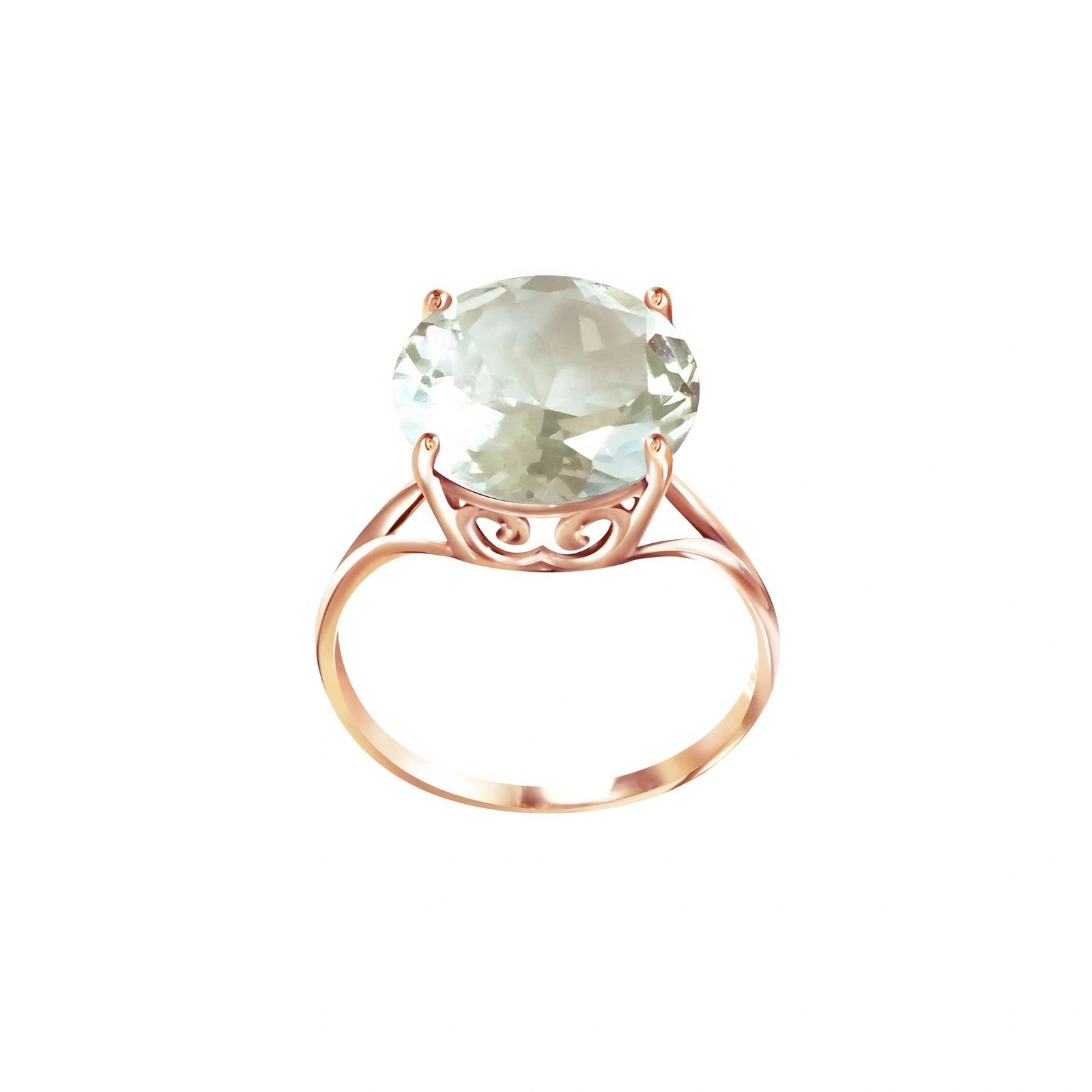 Rose Gold Reverie Ring Green Amethyst 10K — Stella