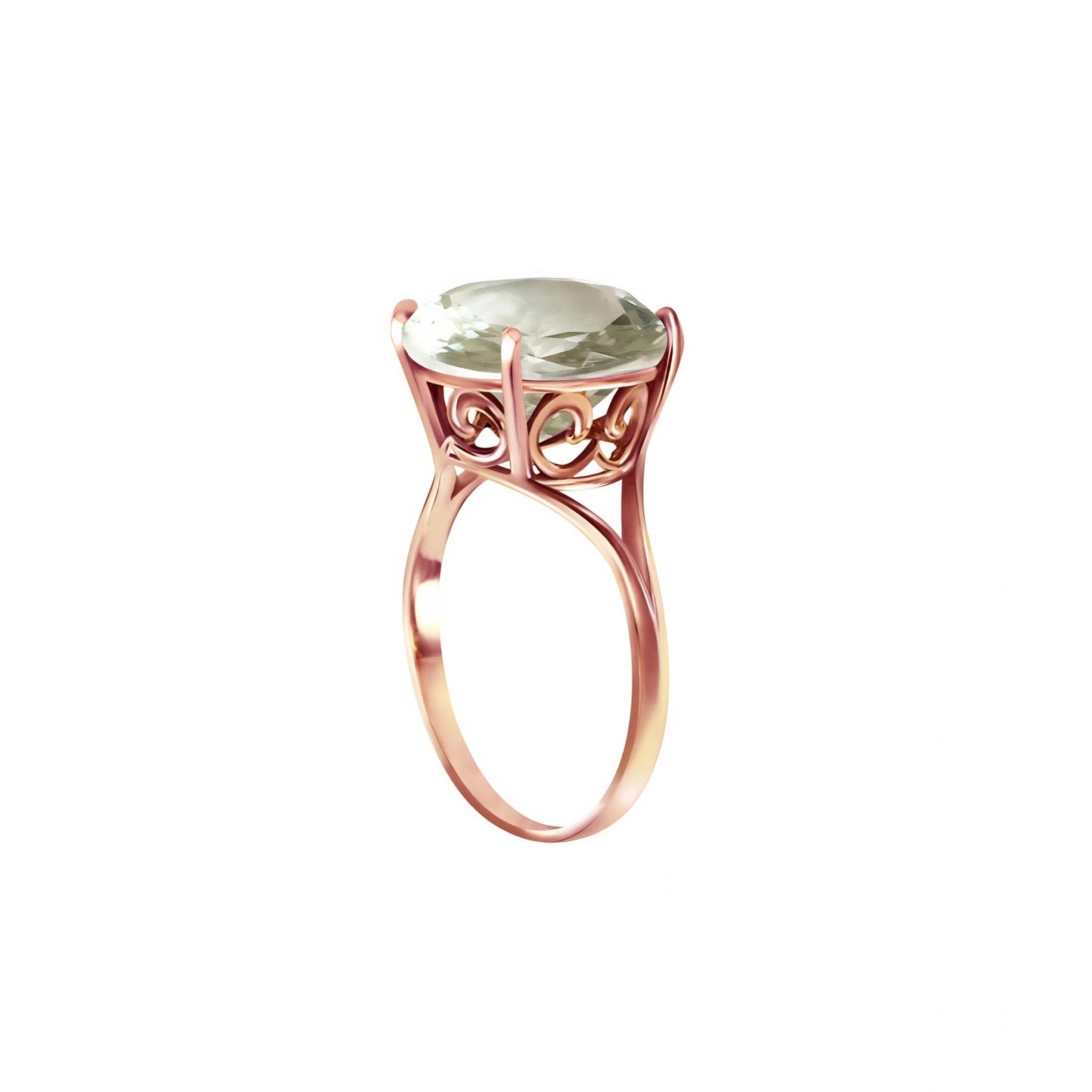 Rose Gold Reverie Ring Green Amethyst 10K — Stella