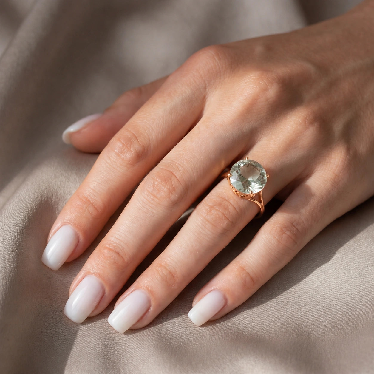 Rose Gold Reverie Ring Green Amethyst 10K — Stella