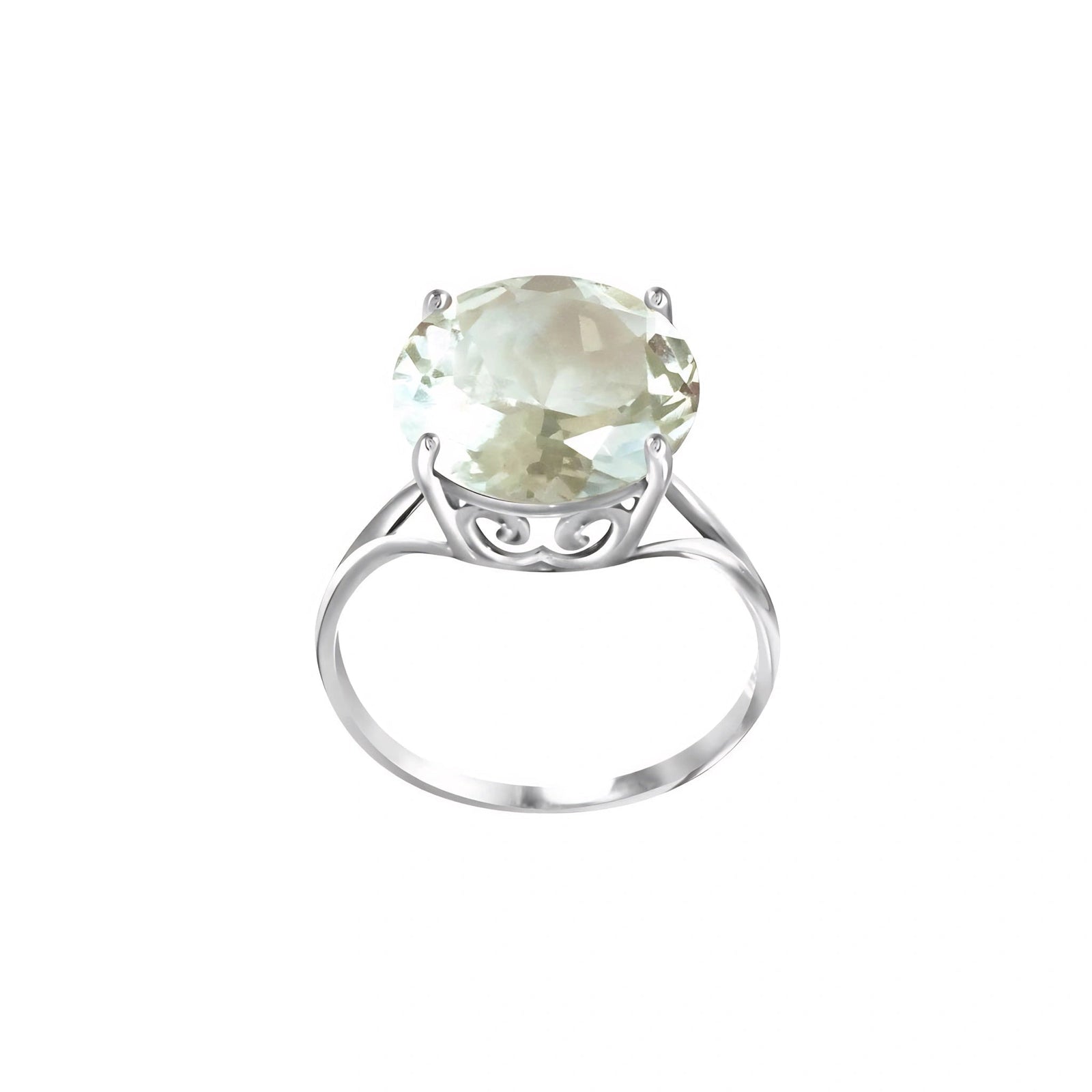 White Gold Reverie Ring Green Amethyst 10K — Stella