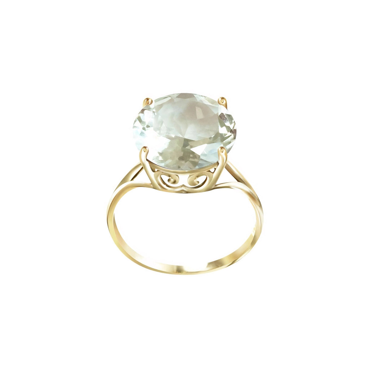 Yellow Gold Reverie Ring Green Amethyst 10K — Stella