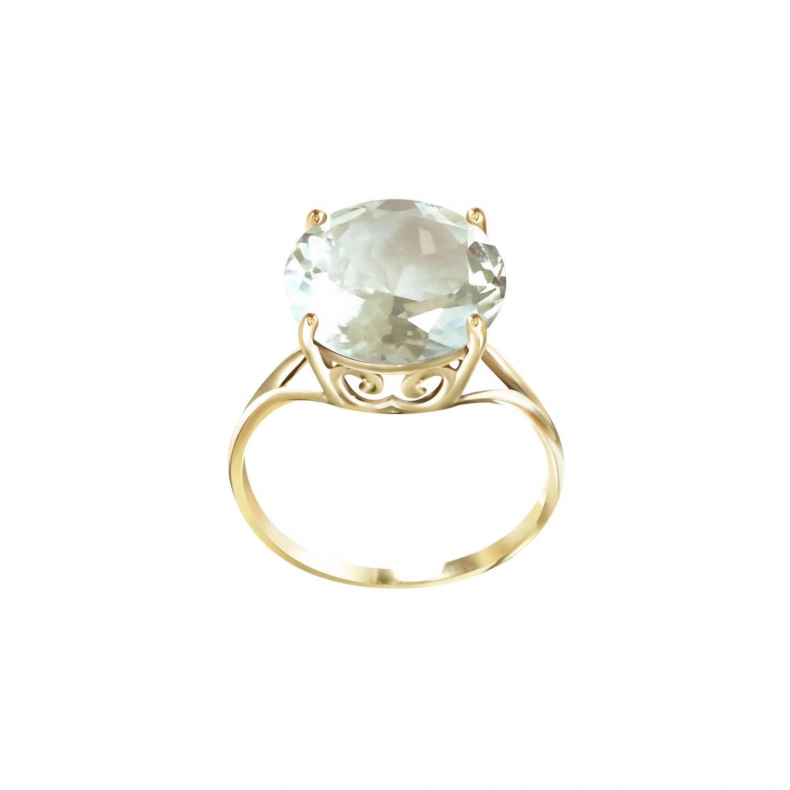 Yellow Gold Reverie Ring Green Amethyst 10K — Stella
