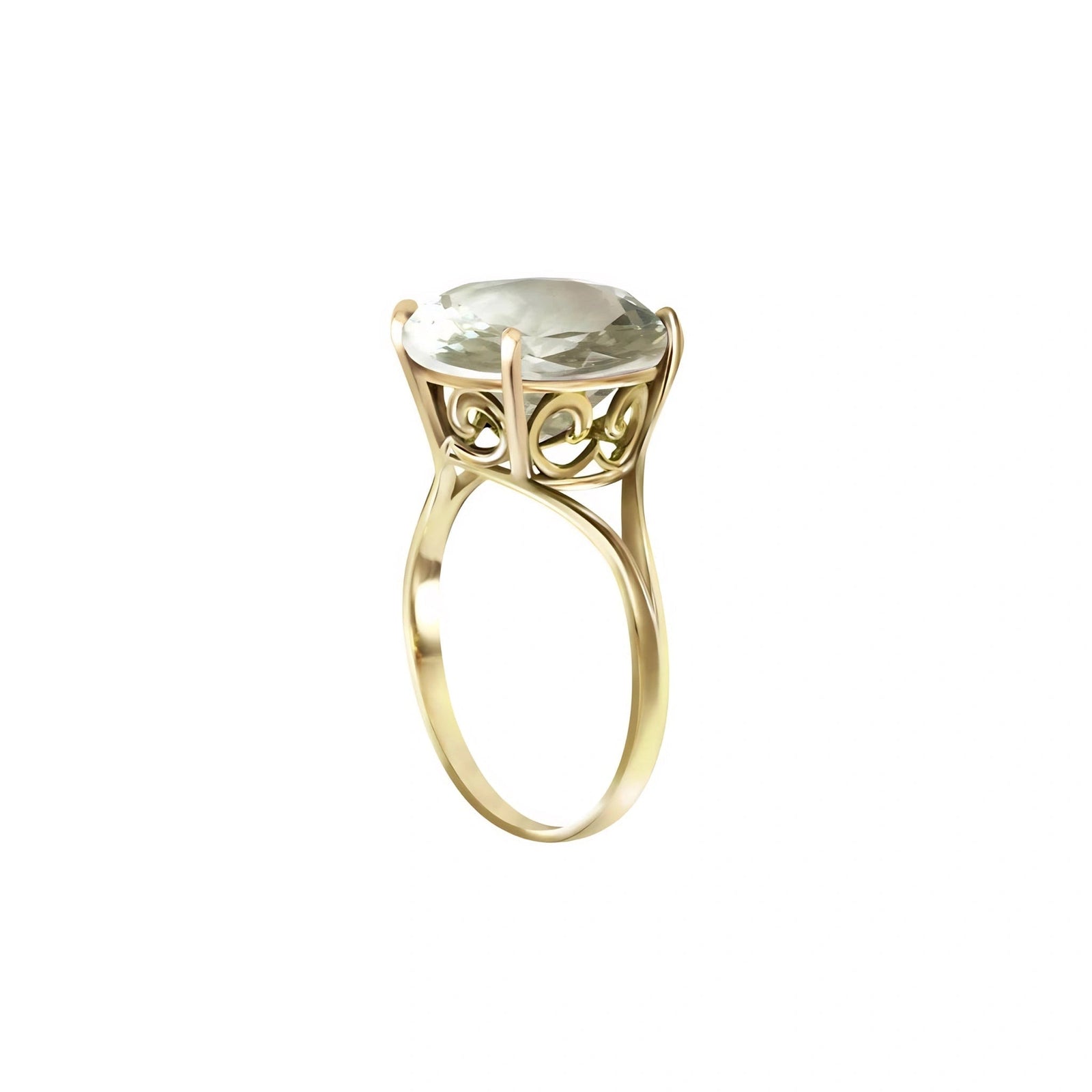 Yellow Gold Reverie Ring Green Amethyst 10K — Stella
