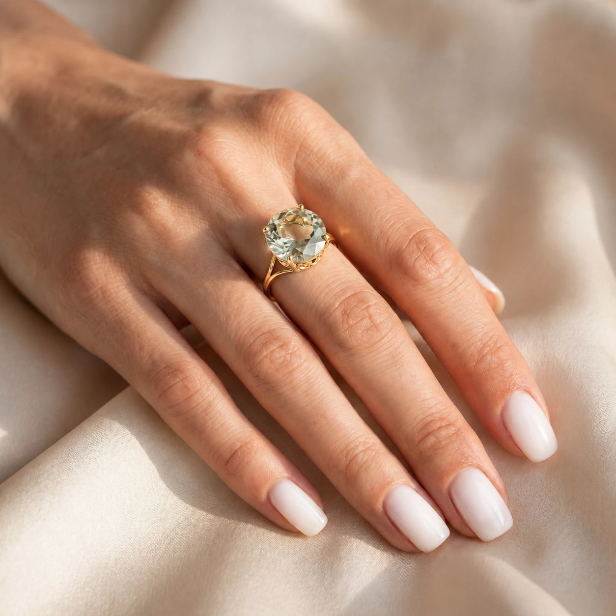 Yellow Gold Reverie Ring Green Amethyst 10K — Stella