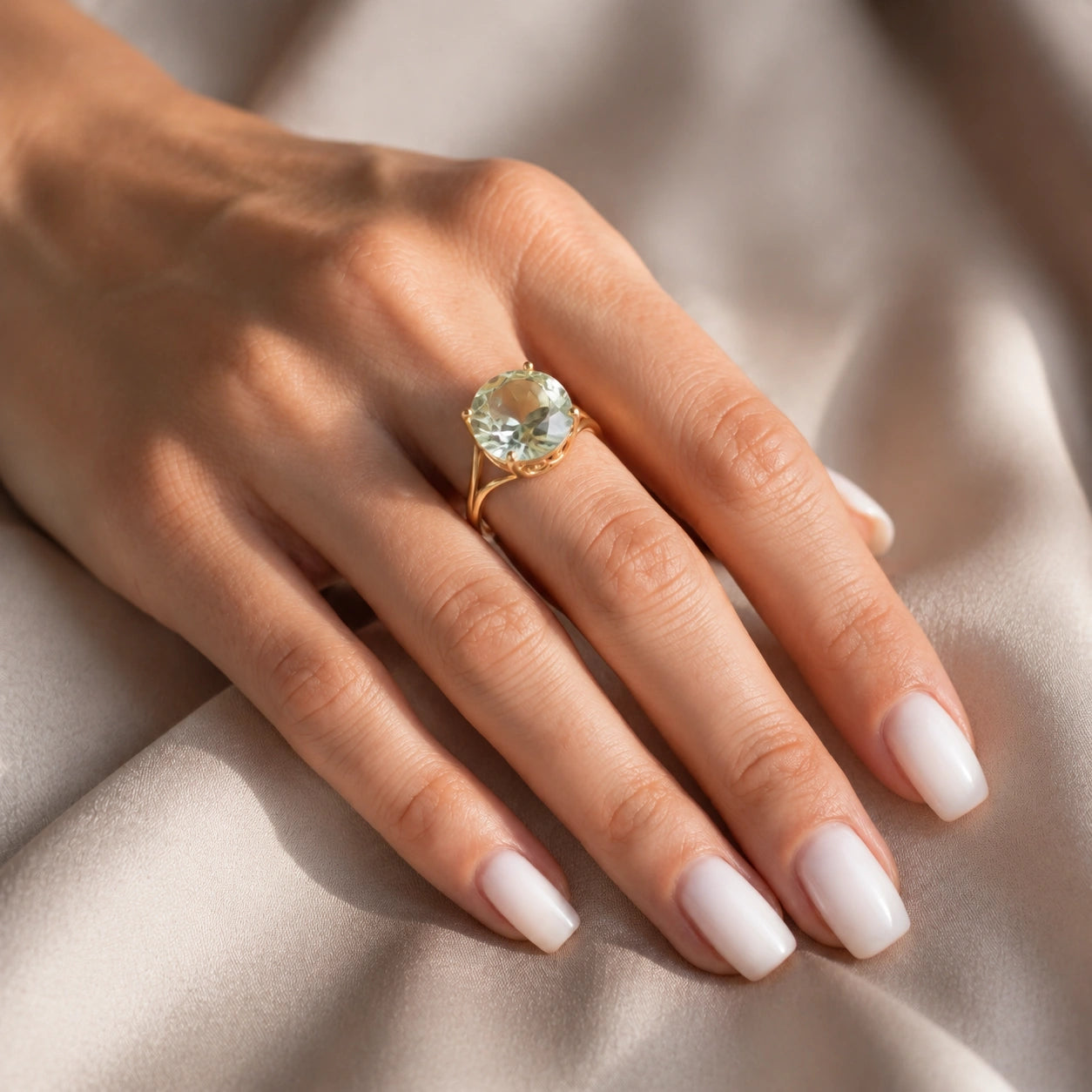 Yellow Gold Reverie Ring Green Amethyst 10K — Stella