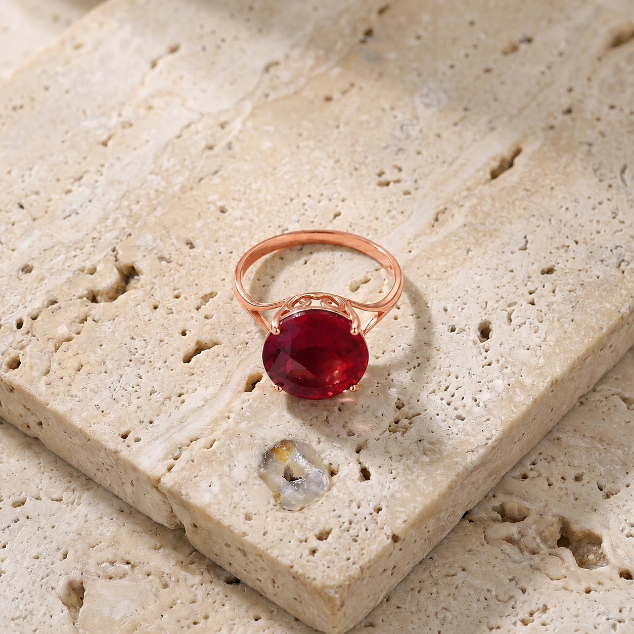 Rose Gold Reverie Ring Ruby 10K — Stella