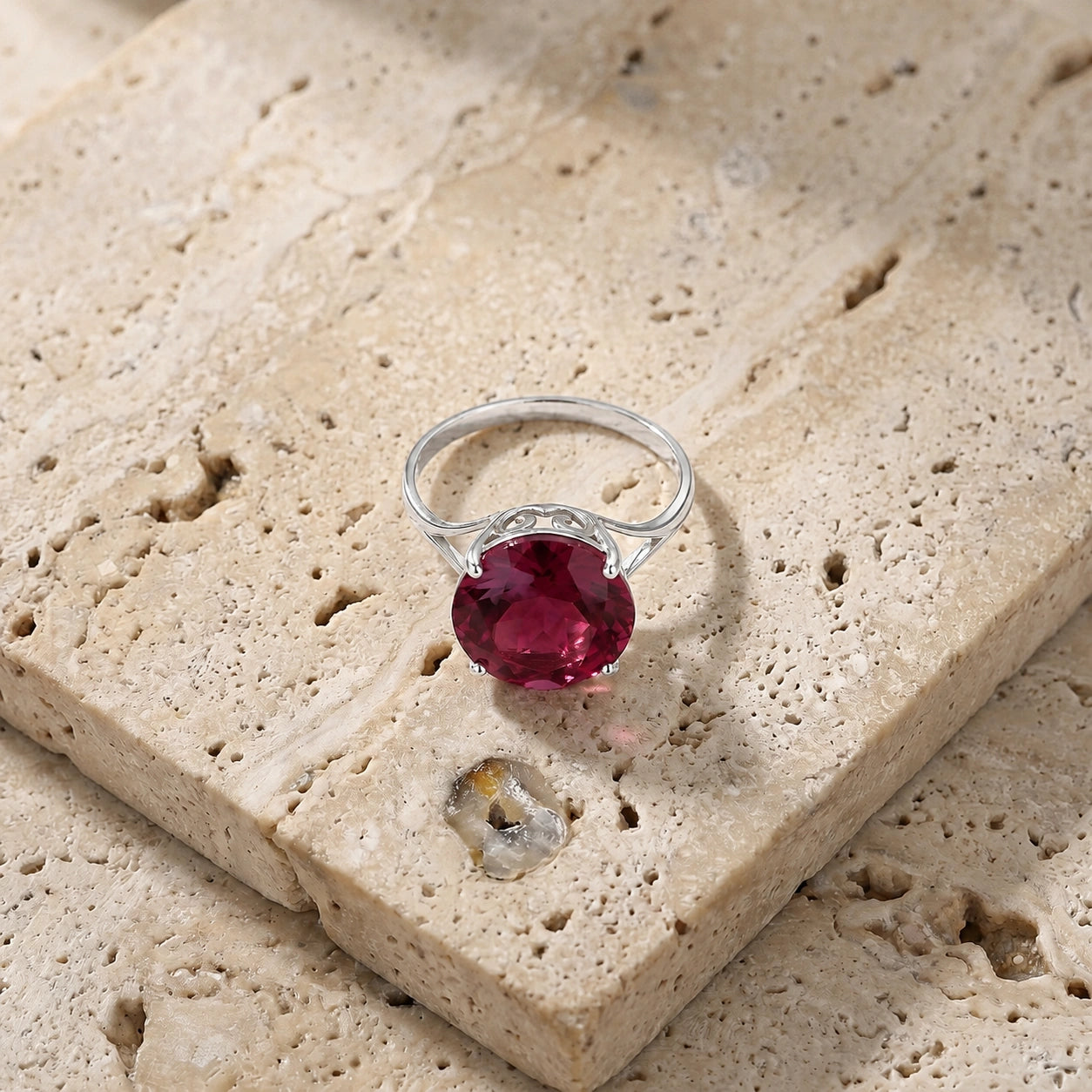 White Gold Reverie Ring Ruby 10K — Stella