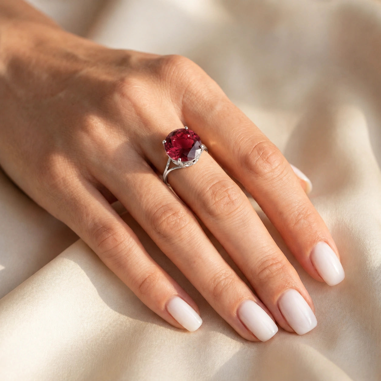 White Gold Reverie Ring Ruby 10K — Stella