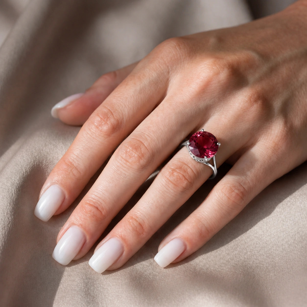 White Gold Reverie Ring Ruby 10K — Stella
