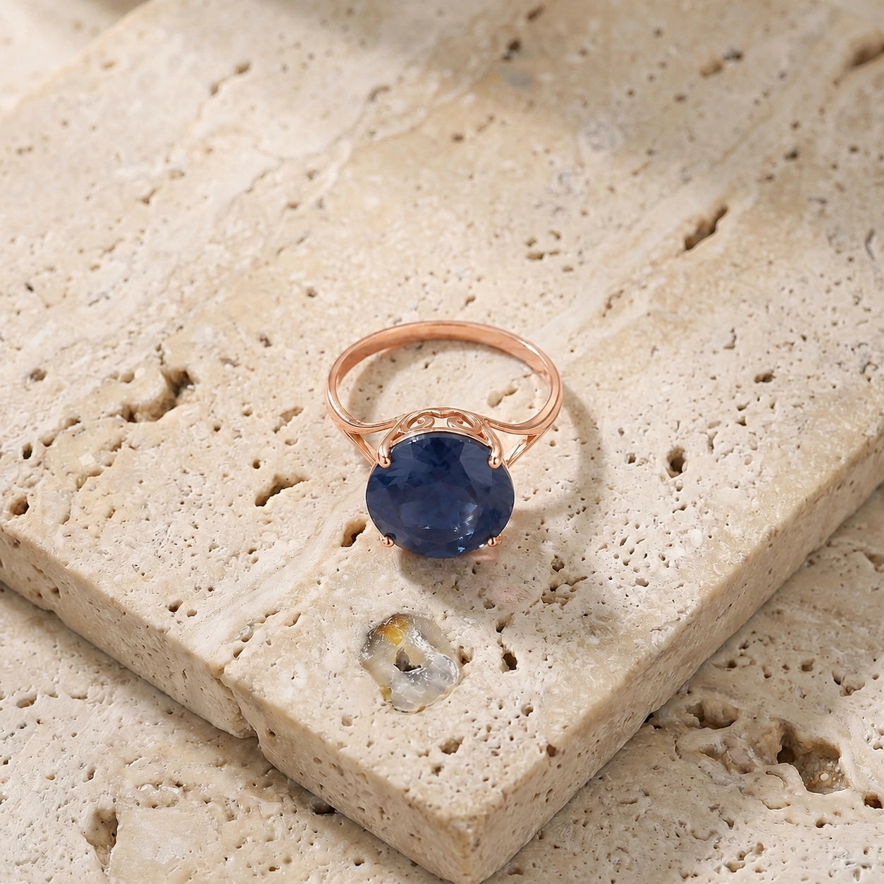 Rose Gold Reverie Ring Sapphire 10K — Stella