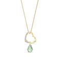 Yellow Gold Modern Pendant Necklace Green Amethyst 10K — Romilda