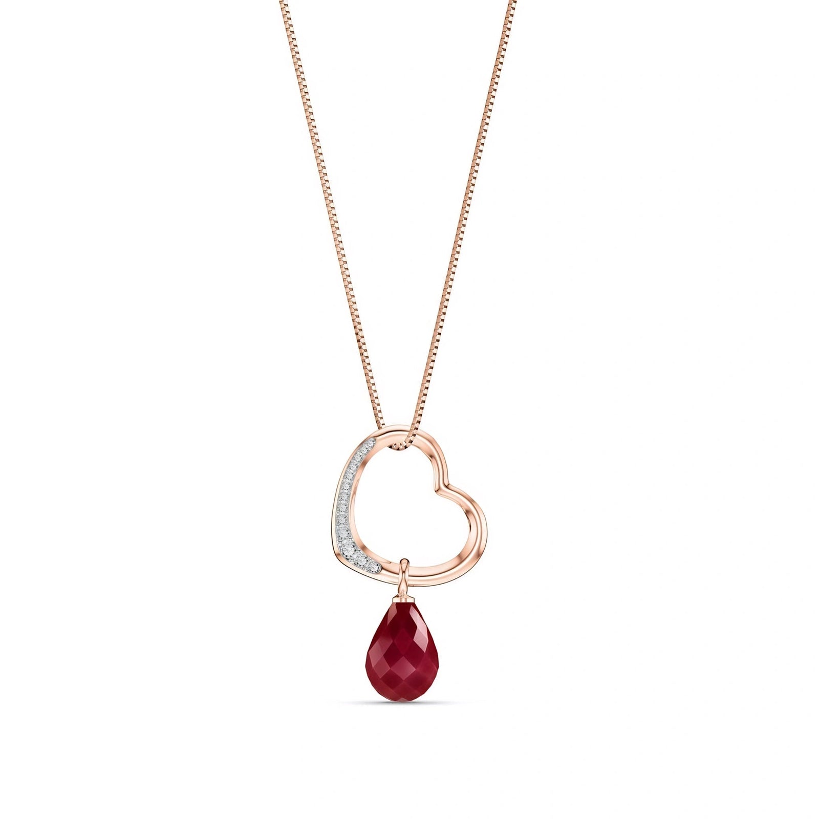 Rose Gold Modern Pendant Necklace Ruby 10K — Romilda