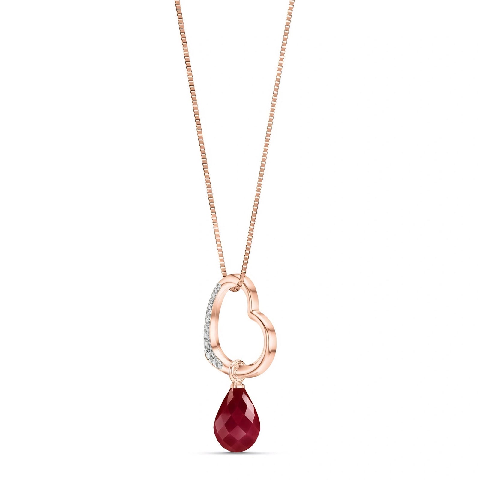 Rose Gold Modern Pendant Necklace Ruby 10K — Romilda