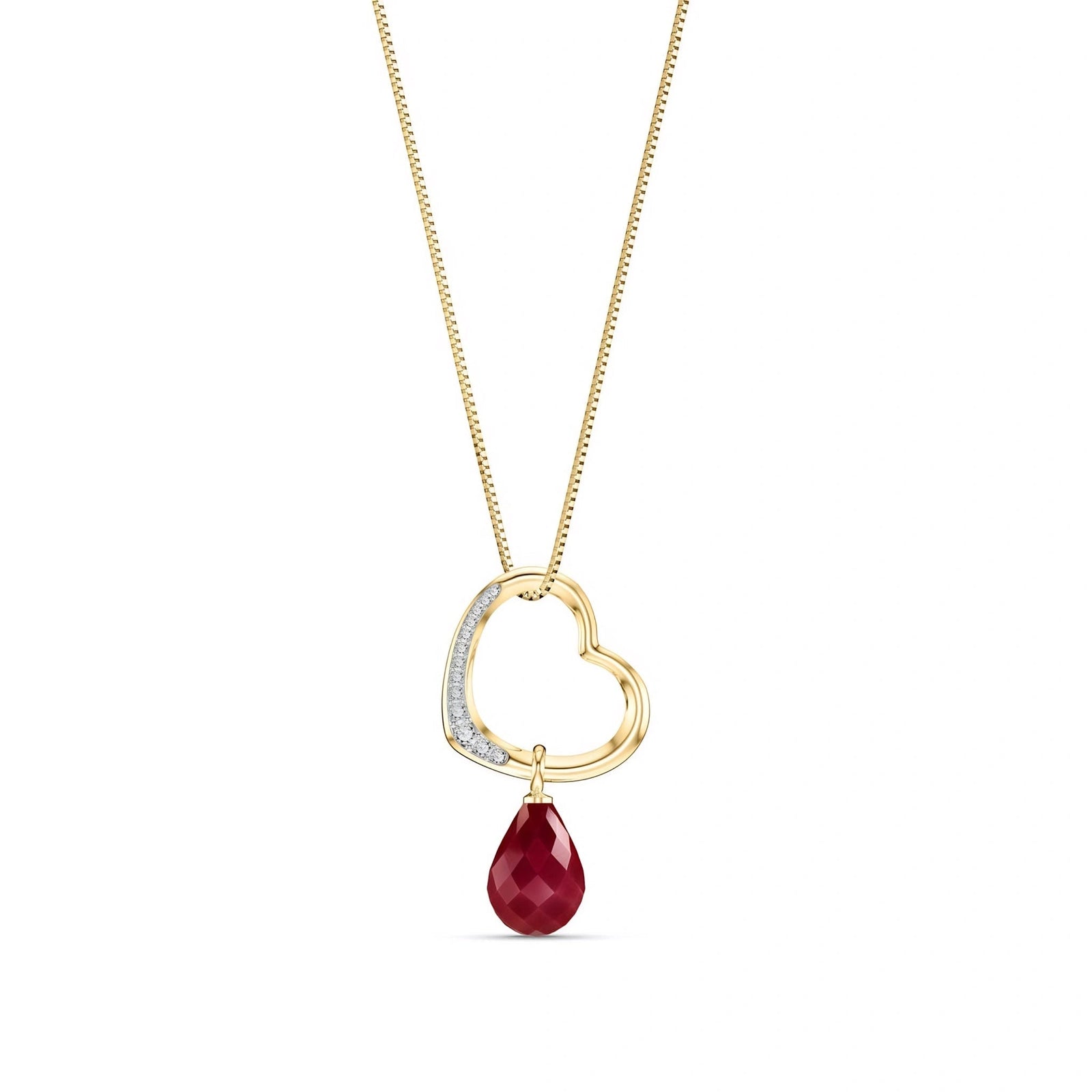 Yellow Gold Modern Pendant Necklace Ruby 10K — Romilda