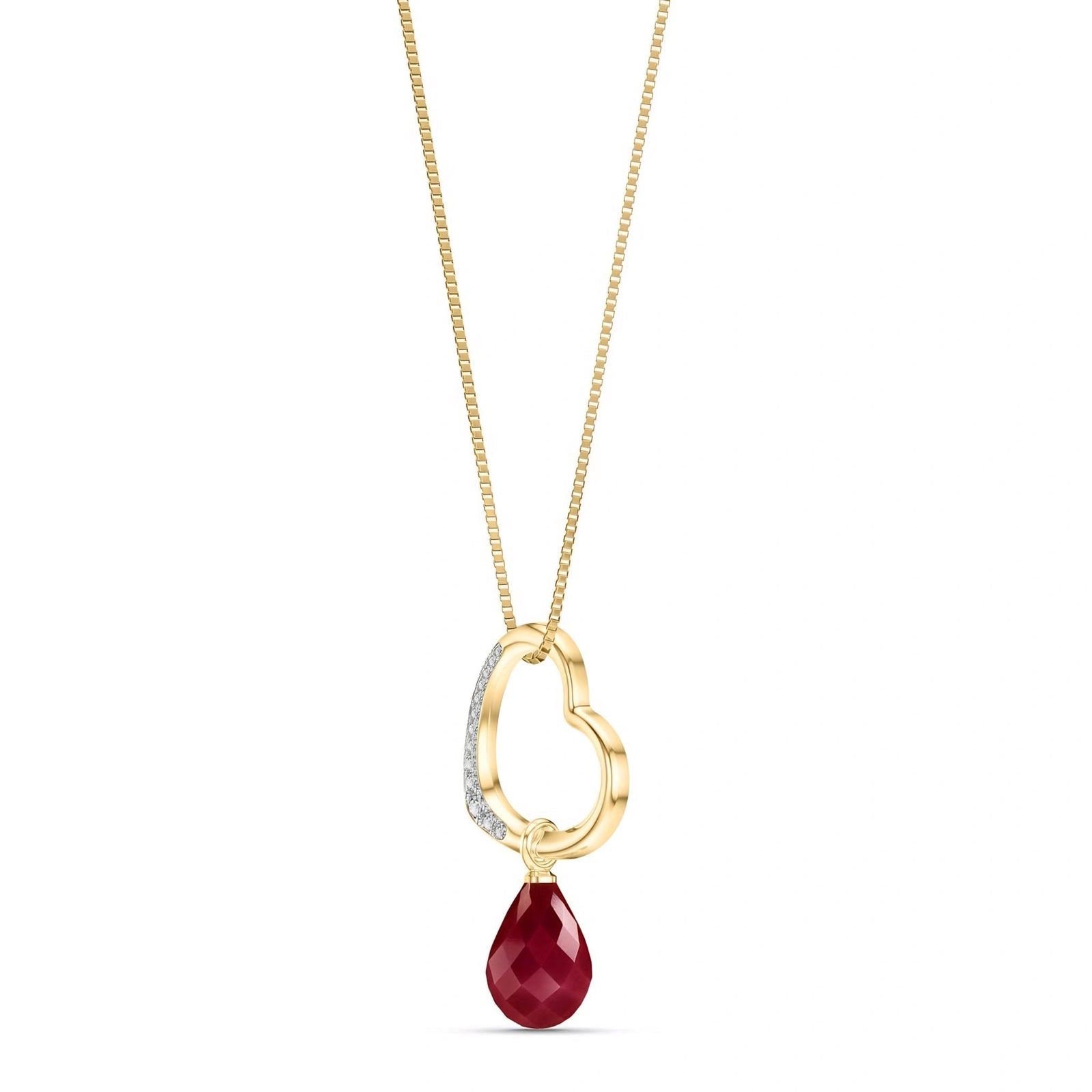 Yellow Gold Modern Pendant Necklace Ruby 10K — Romilda
