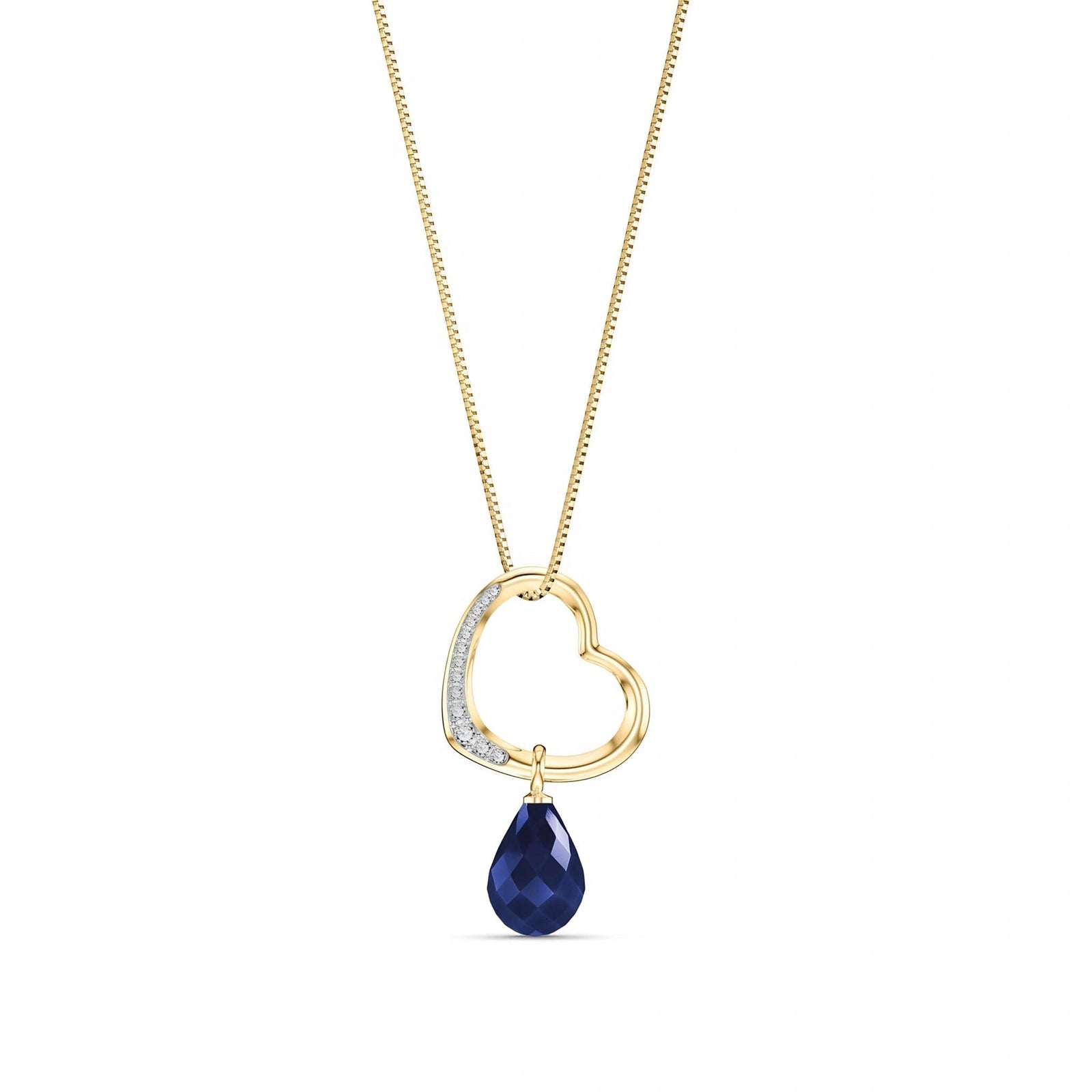 Yellow Gold Modern Pendant Necklace Sapphire 10K — Romilda