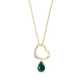 Yellow Gold Modern Pendant Necklace Emerald 10K — Romilda