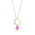 Yellow Gold Modern Pendant Necklace Pink Topaz 10K — Romilda