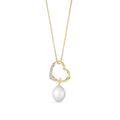 Yellow Gold Modern Pendant Necklace Pearl 10K — Romilda