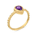 Yellow Gold Bloom Ring Amethyst 10K — Colomba