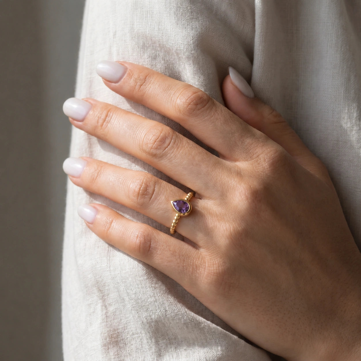 Yellow Gold Bloom Ring Amethyst 10K — Colomba