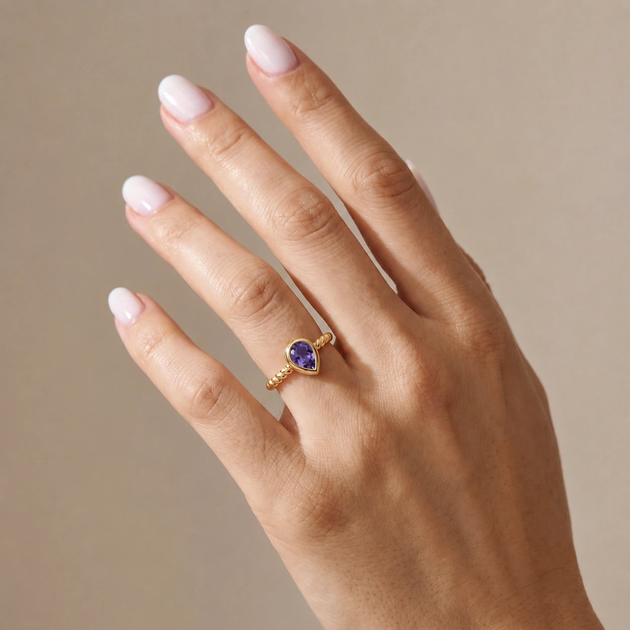 Yellow Gold Bloom Ring Amethyst 10K — Colomba