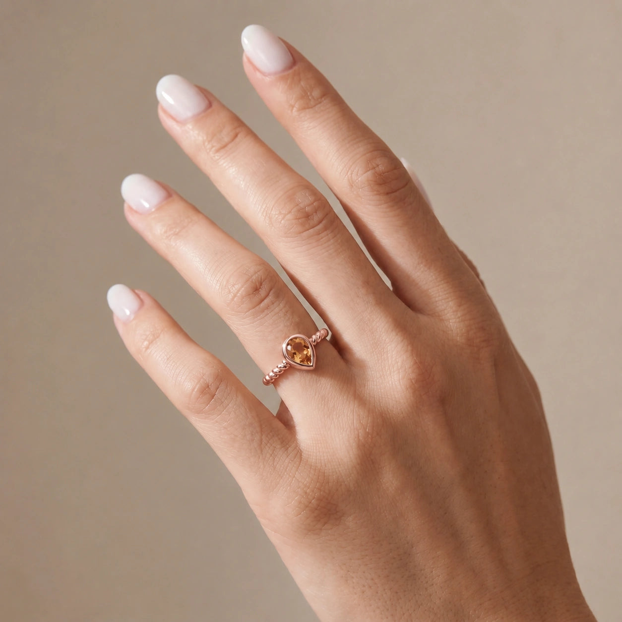 Rose Gold Bloom Ring Citrine 10K — Colomba