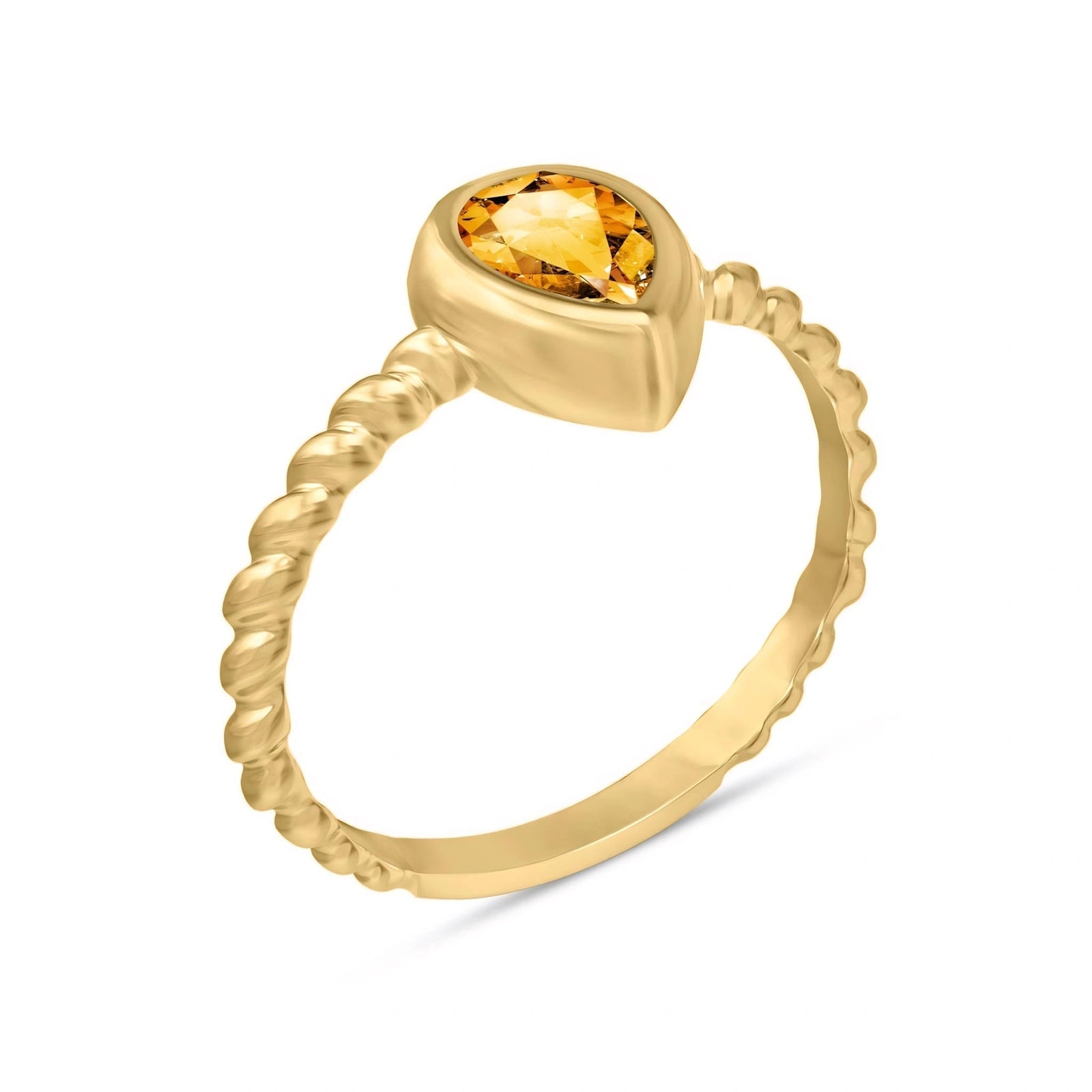 Yellow Gold Bloom Ring Citrine 10K — Colomba
