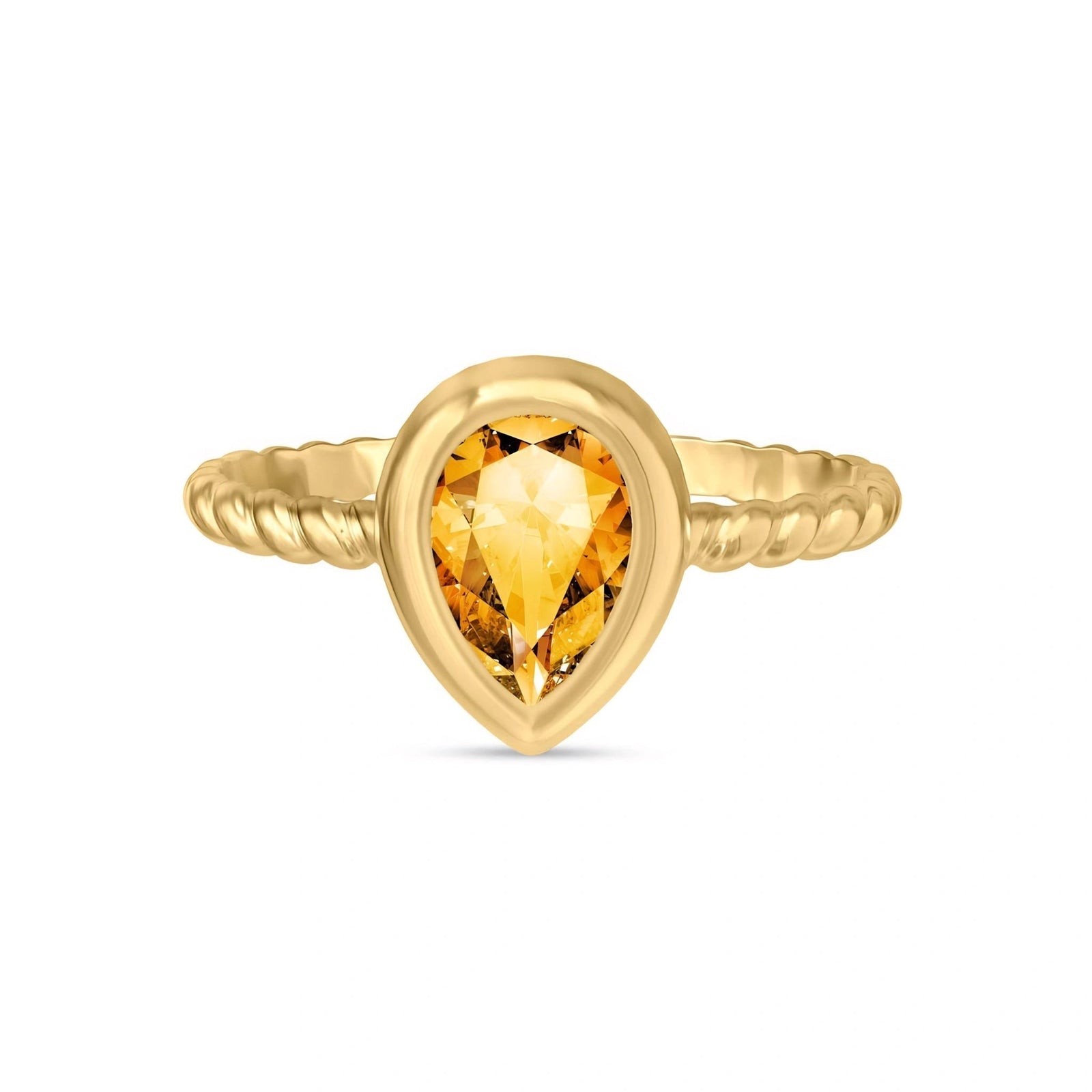 Yellow Gold Bloom Ring Citrine 10K — Colomba