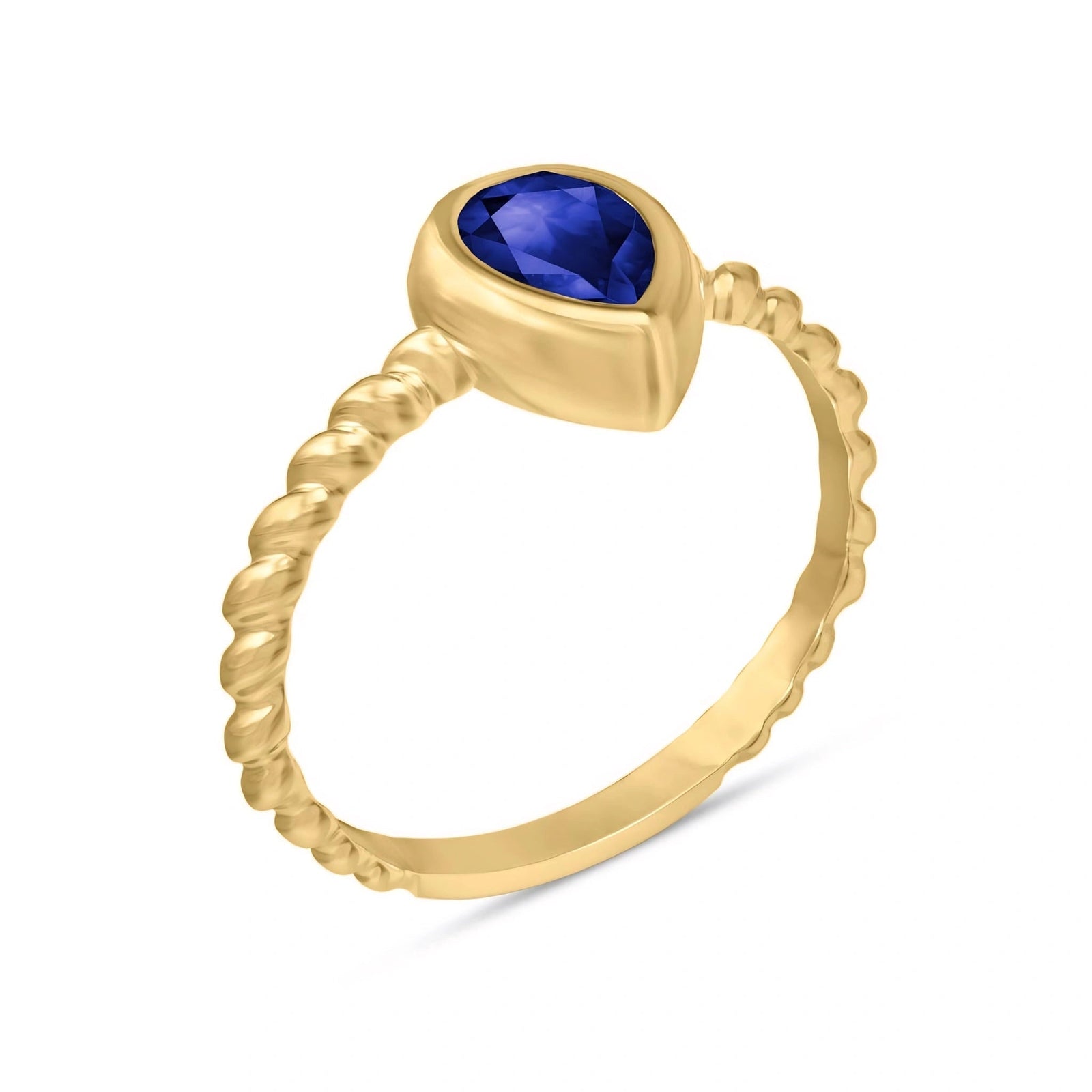 Yellow Gold Bloom Ring Sapphire 10K — Colomba