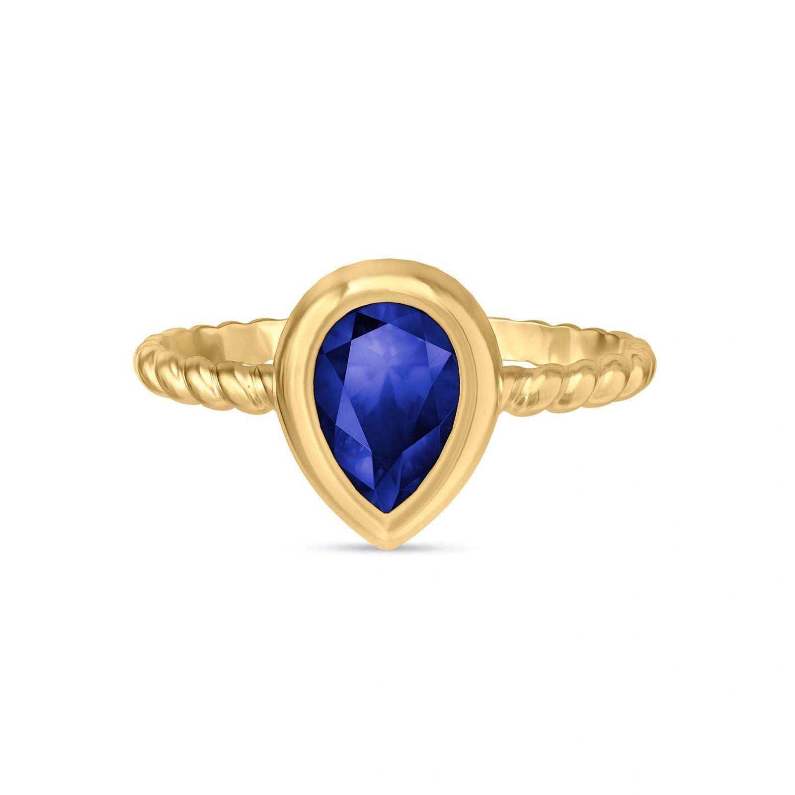 Yellow Gold Bloom Ring Sapphire 10K — Colomba