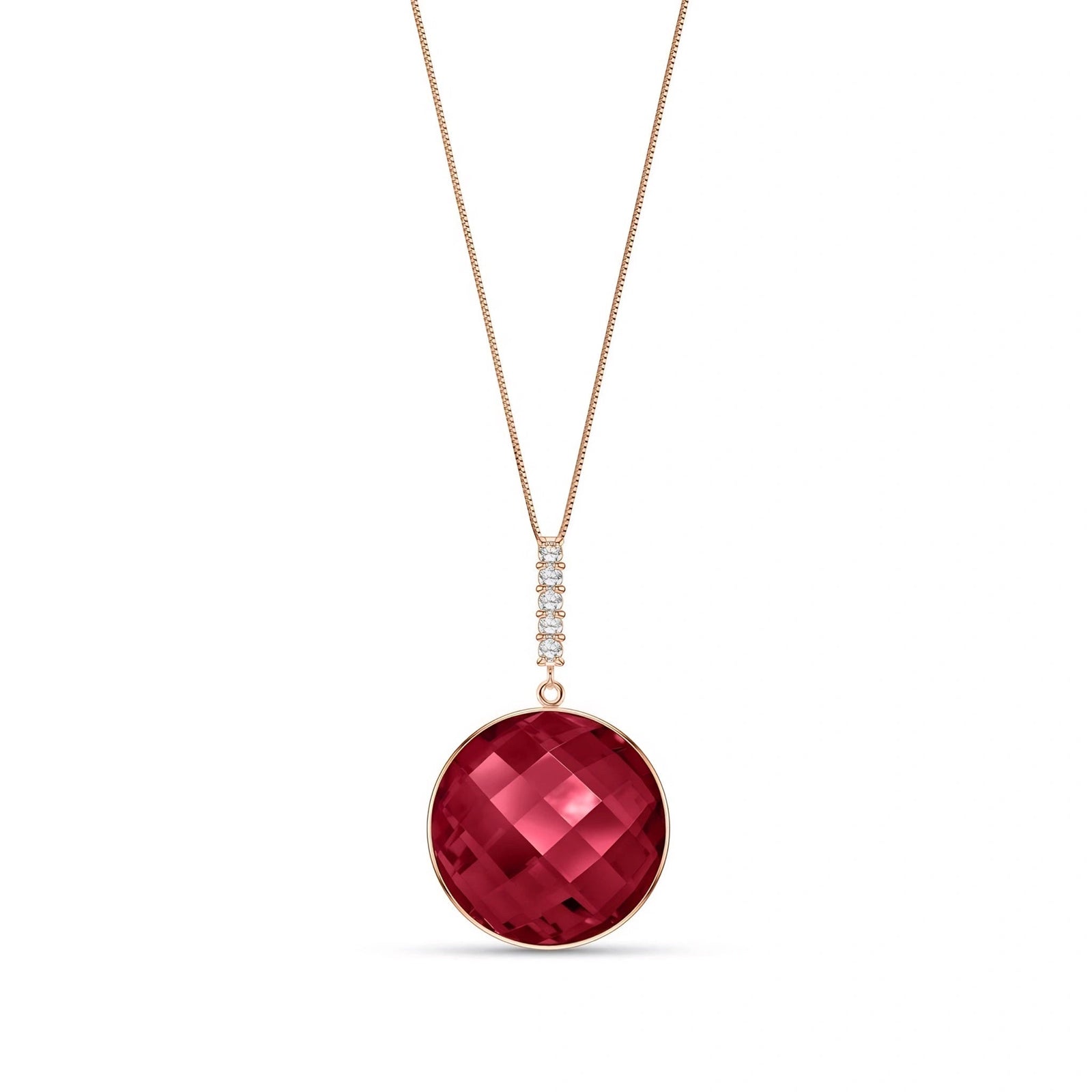 Rose Gold Pendant Necklace Ruby 10K — Alida