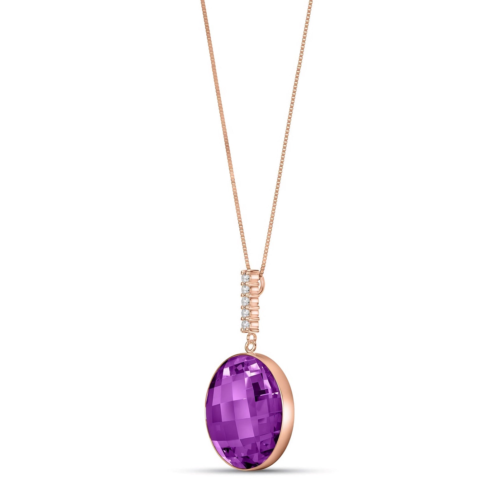 Rose Gold Pendant Necklace Ruby 10K — Alida